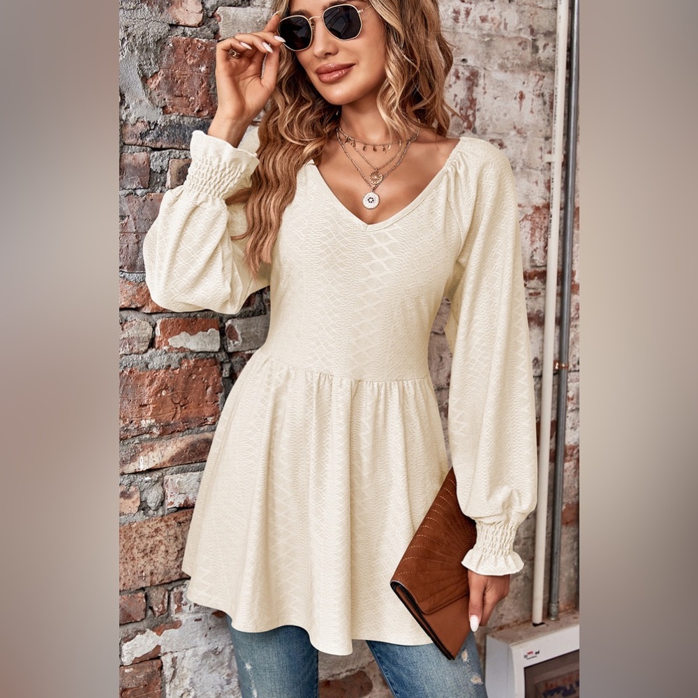 Love Spell Peplum Blouse Long Sleeve
